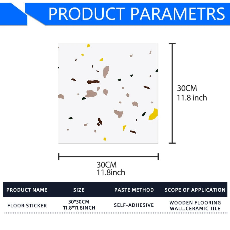30*30cm PVC Imitation Marble Floor Stickers Self-adhesive Wall Stickers Waterproof Bathroom Decoration Decals
