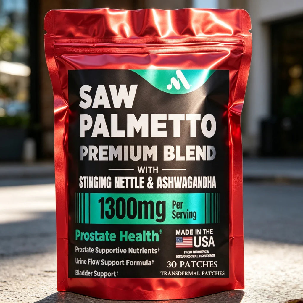 Pure Saw Palmetto Extract Patches - Stinging Nettle, Ashwagandha, Transdermal Patches Relief of Bladder and Urinary System