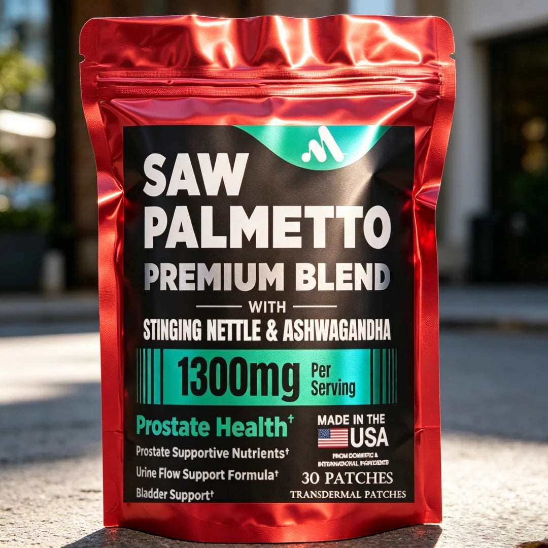 Pure Saw Palmetto Extract Patches - Stinging Nettle, Ashwagandha, Transdermal Patches Relief of Bladder and Urinary System