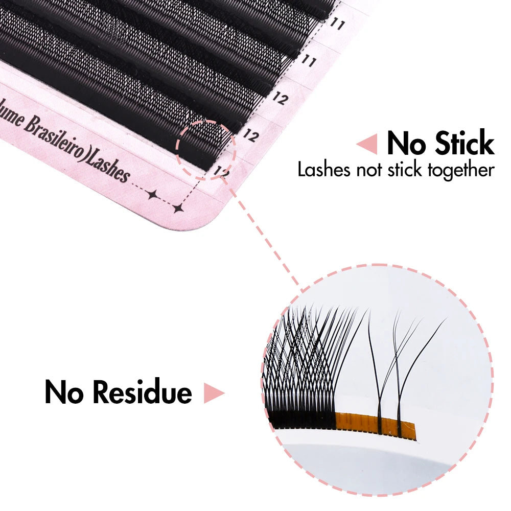 YY Shaped Eyelash Extensions 0.07mm D Curl Matte Faux Mink Lash False Eyelashes Tidesmit