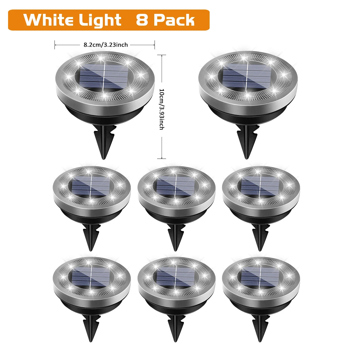Solar Ground Lights IP65 Waterproof Solar Lights Outdoor Solar Garden Lights In-Ground Landscape Lights for Yard Lawn Patio Deck
