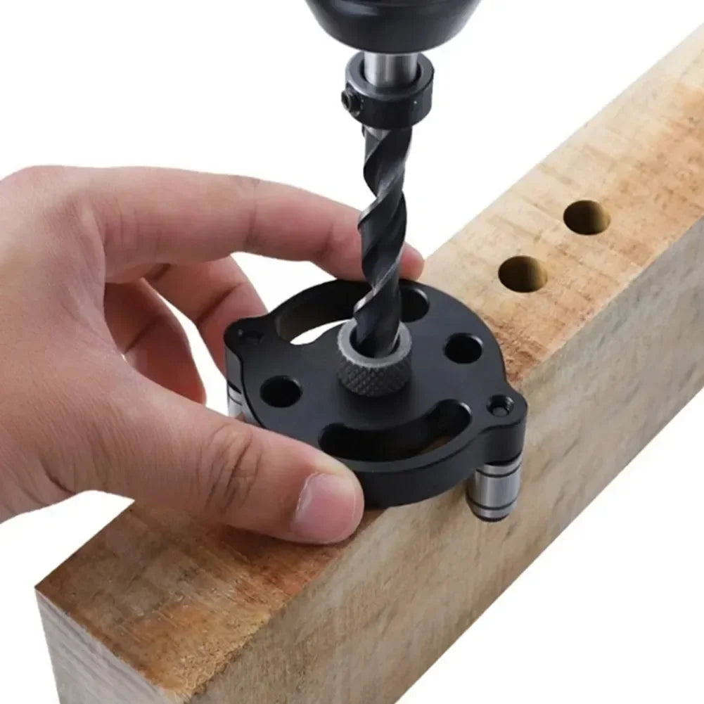 Aluminum Wood Drill Guide Locator Vertical Drilling Positioner Dowel Hole Jig Woodworking DIY Drilling Tool