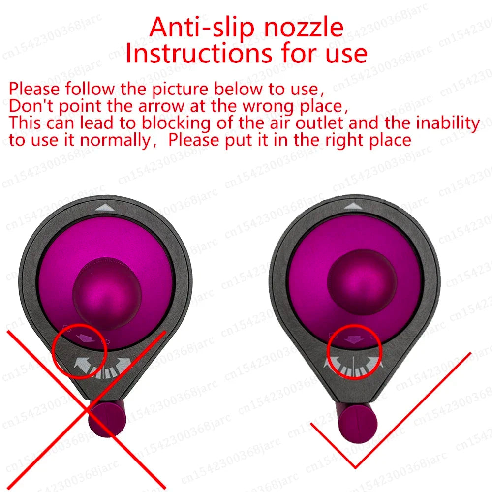 SenCiciMen X9 multi-styler nozzle installation guide: magenta anti-slip curling barrel attachment instructions.