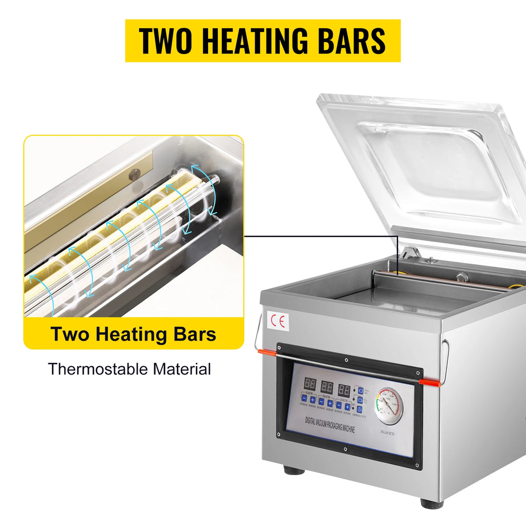 SucceBuy DZ-260C Chamber Vacuum Sealer Kitchen Food Packing Sealing Machine 110V Packaging for Food Saver Home Commercial Using