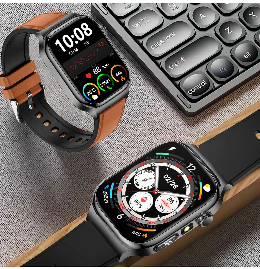 2026 New Hospital Level Health Smart Watch Body Fat ECG Blood oxygen BP Health AMOLED Screen HD Call Sport Smart Watches For Man