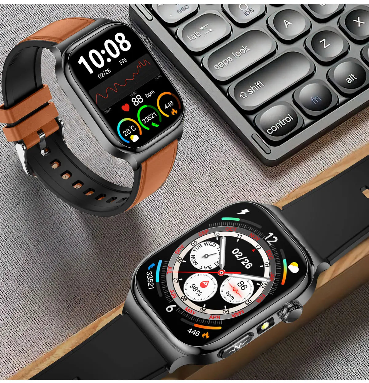 2026 New Hospital Level Health Smart Watch Body Fat ECG Blood oxygen BP Health AMOLED Screen HD Call Sport Smart Watches For Man