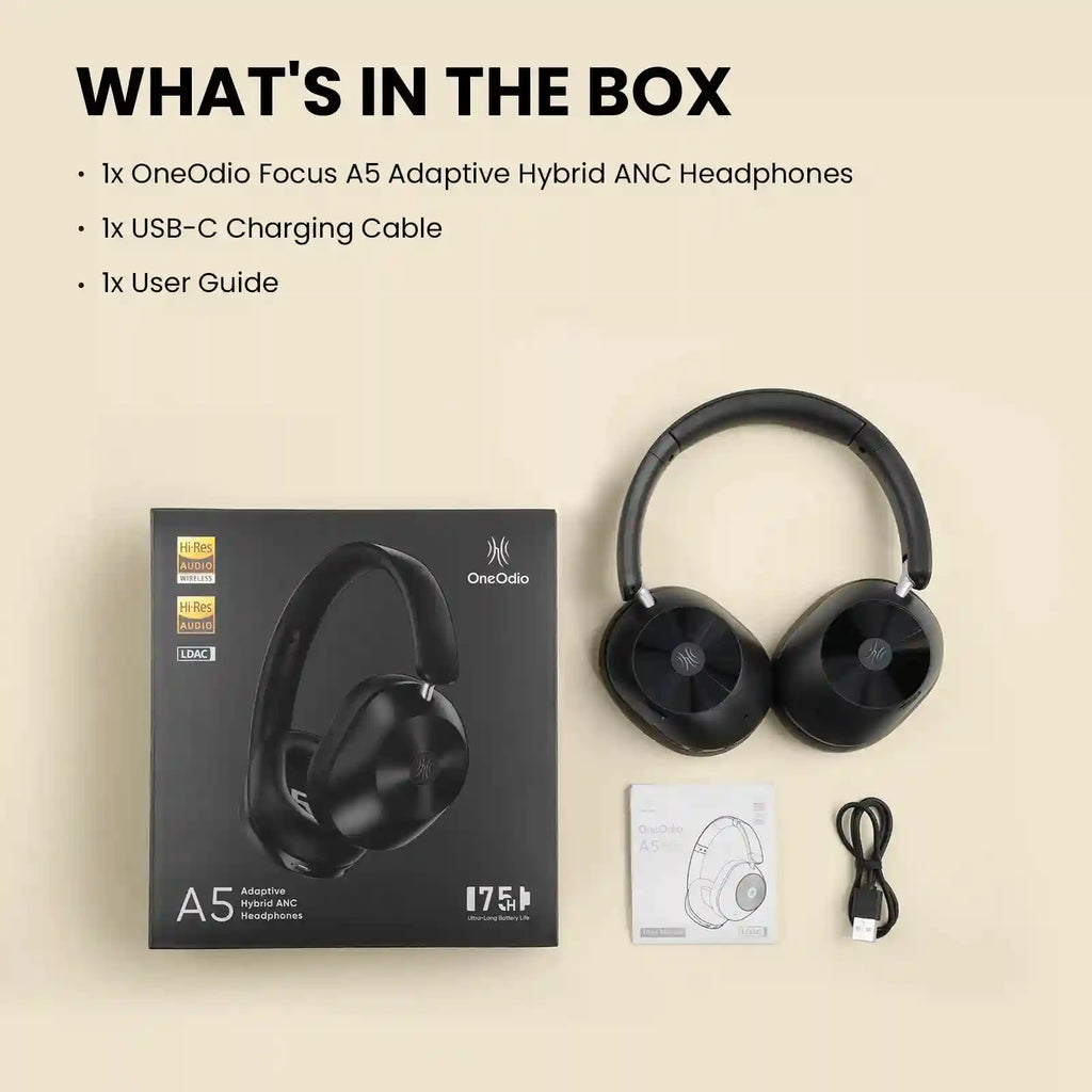 Wireless Noise Cancelling Headphones - Over-Ear Studio Monitor Audio Tidesmit