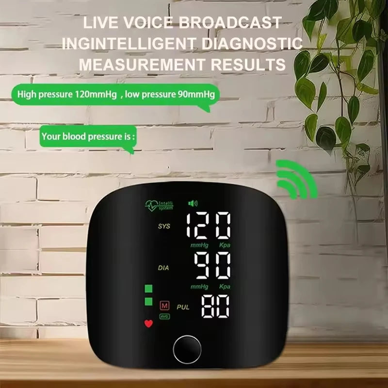Rechargeable Wrist Blood Pressure Monitor Medical English Russian Voice Digital Tensiometro Health Sphygmomanometer Tonometer