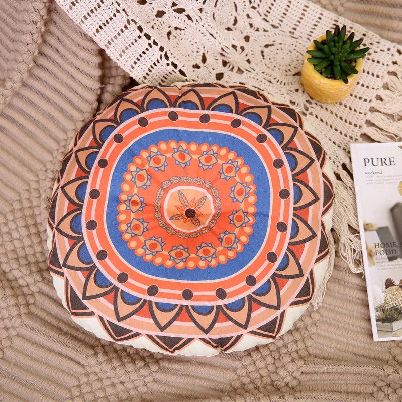 Bohemia Cotton Linen Chair Cushion Geometric Cotton And Hemp Round Chair Cushion Yoga Meditation Floor Mat Sofa Pillow Cushion
