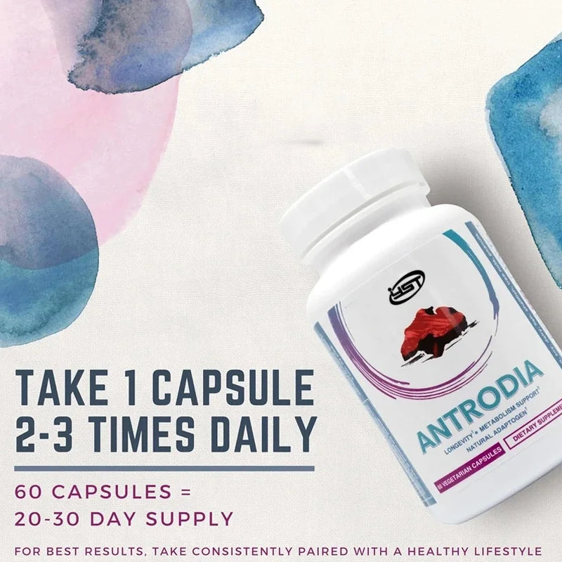 60 Capsules, Niu Zhangzhi Pure Mushroom Extract Supplement, Metabolic Support, Liver Function Support, Non Genetically Modified