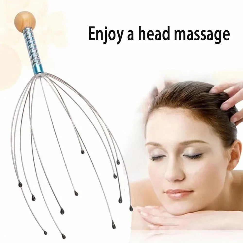 Octopus Head Massager - Scalp Scratcher for Daily Stress Relief 2 Pack Relaxation Treatment Tidesmit