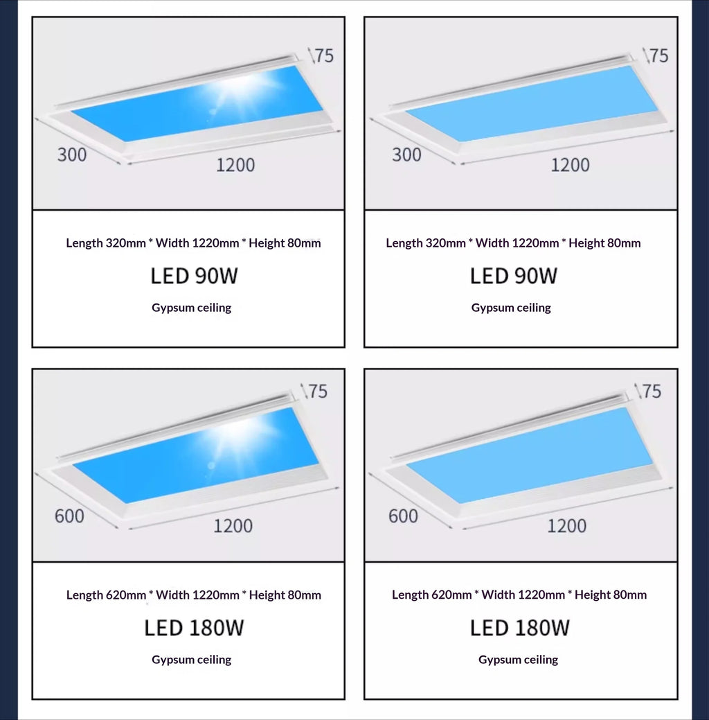 Smart Sky LED Ceiling Lamp Ultra Thin Artificial Sun Blue Sky Light PC Aluminum Simulated Daylight Kitchen Bathroom Home Decor
