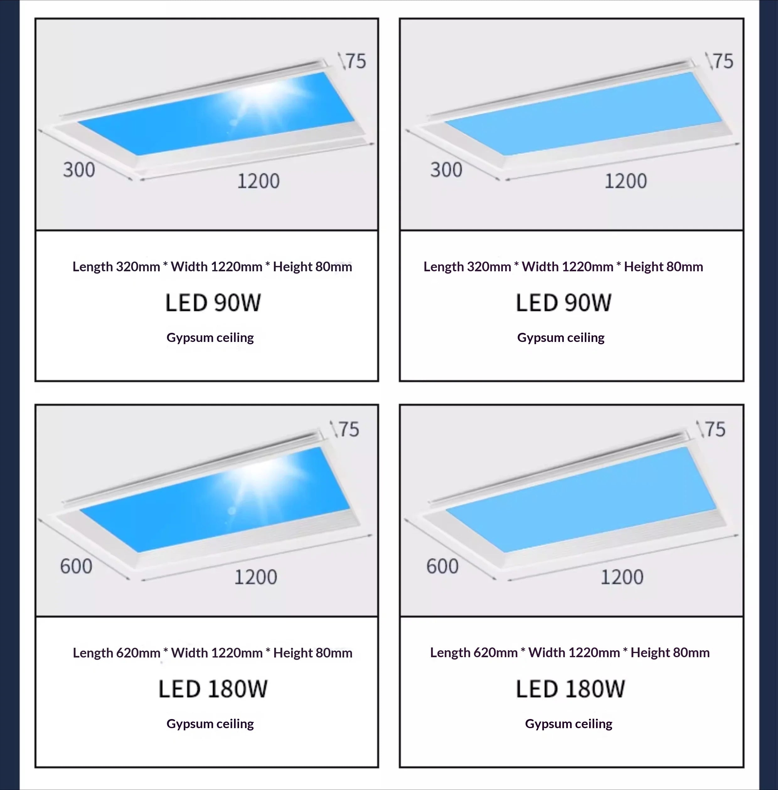 Smart Sky LED Ceiling Lamp Ultra Thin Artificial Sun Blue Sky Light PC Aluminum Simulated Daylight Kitchen Bathroom Home Decor