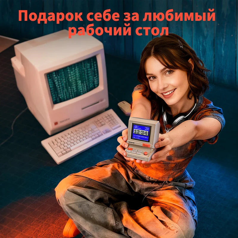 Divoom MiniToo Speaker retro mini PC style pixel alarm clock Bluetooth speaker with white noise, desk decor and creative gift