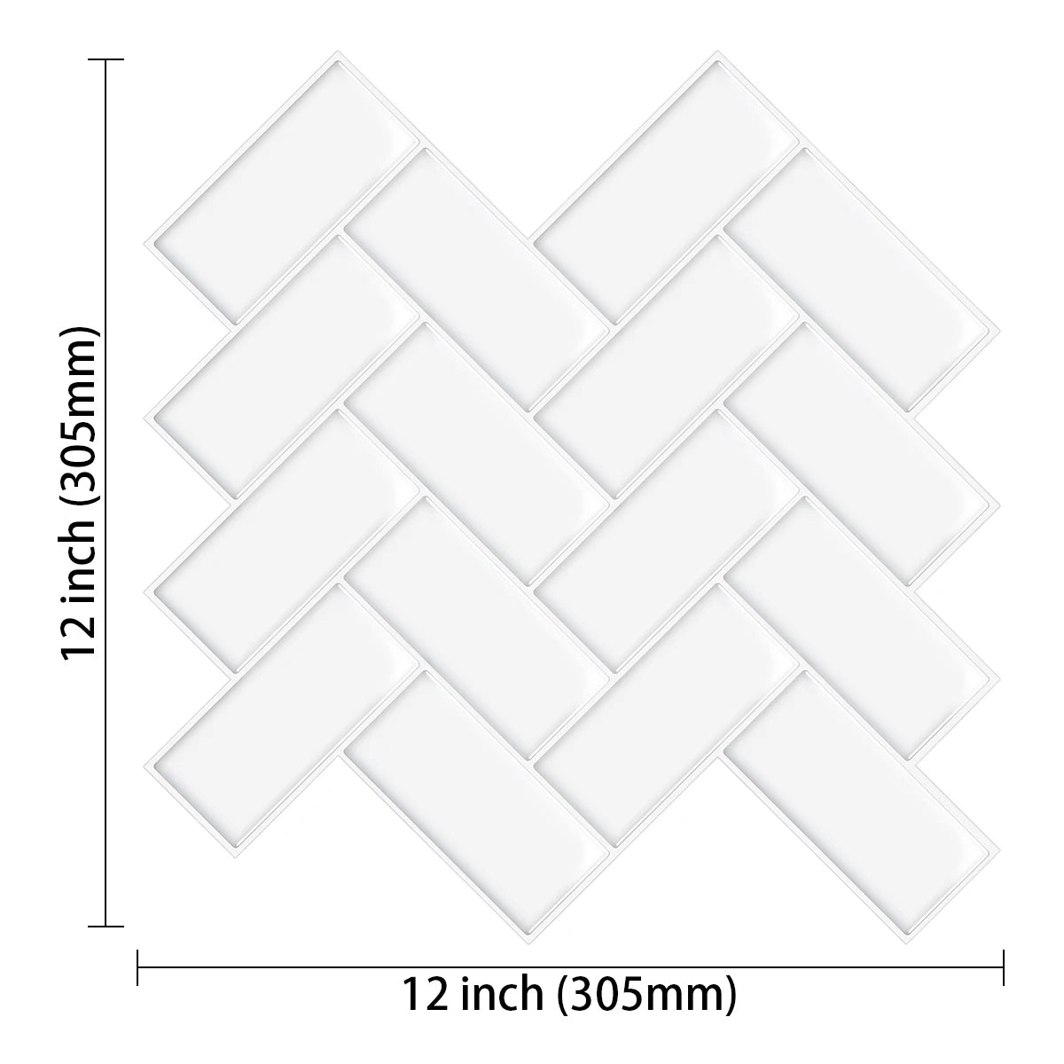 5/10Sheet Stick on Self-Adhesive Tile White Peel and Stick Tiles for Kitchen and Bathroom Herringbone Peel and Stick Back Splash