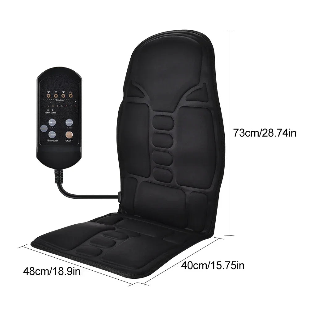 Electric Back Massager Cushion with Heat for Targeted Lumbar Relief Massage Cushion Tidesmit