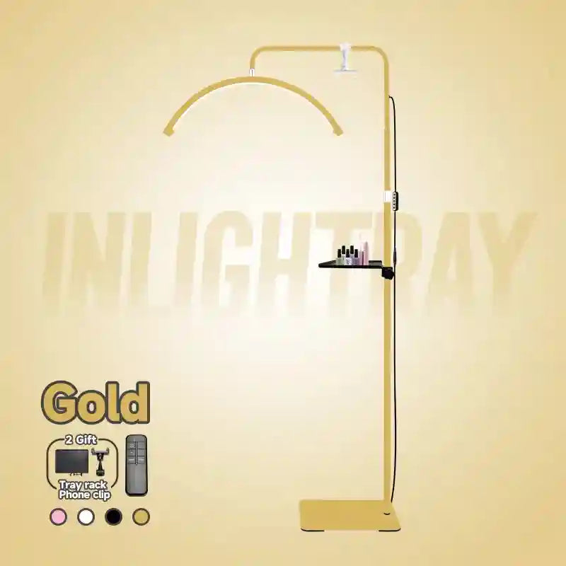 LED Eyelash Extension Light - Adjustable Half Moon Beauty Lamp Gold Standard China Mainland Tidesmit