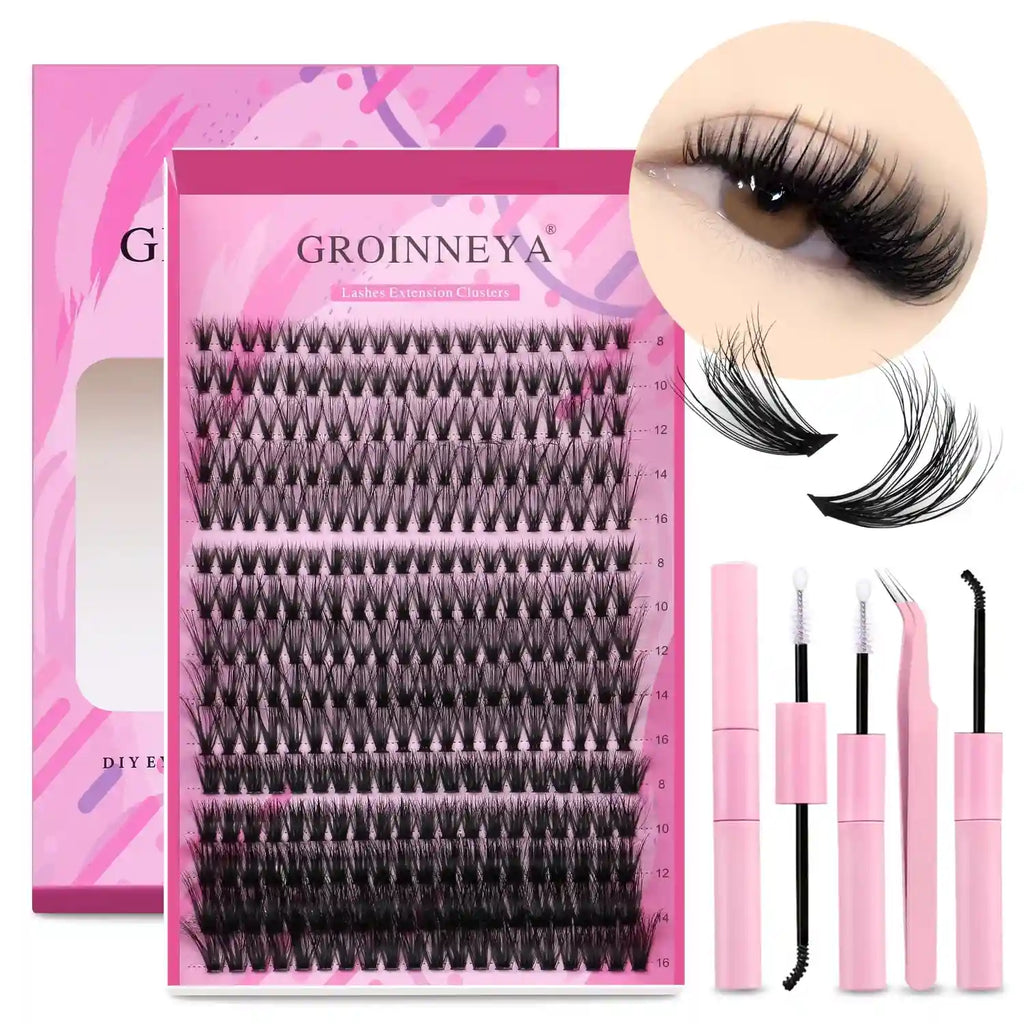 DIY Lash Extension Kit with Bond and Seal - Pro Cluster Set Lip Care Tidesmit