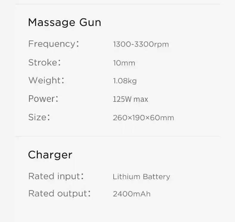 Percussive Therapy Massage Gun | Portable Deep Tissue Device 4000mAh Fascia Gun Tidesmit