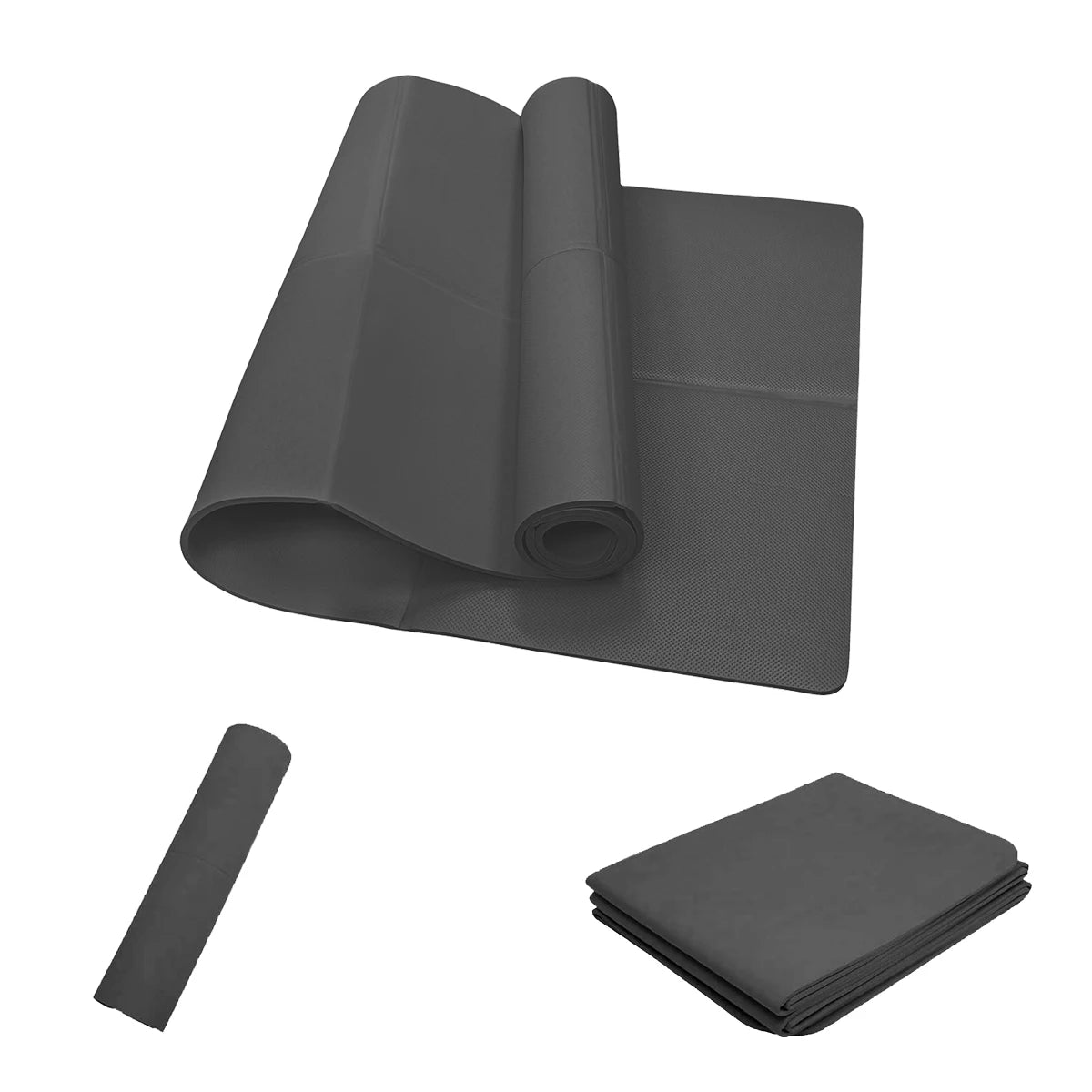 Foldable Yoga Mat Black Eco Friendly EVA Folding Travel Fitness Exercise Mat 3/4/6mm Thicknesses for Yoga Floor Workouts