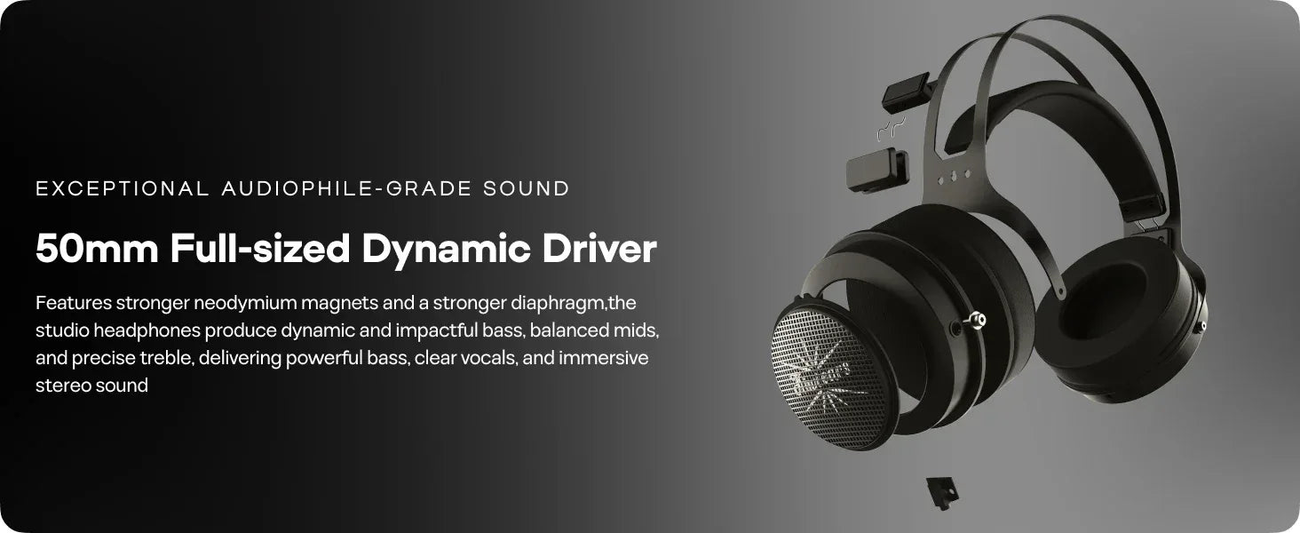 Open-Back Headphones 50mm Dynamic Driver Tidesmit Audio Tidesmit