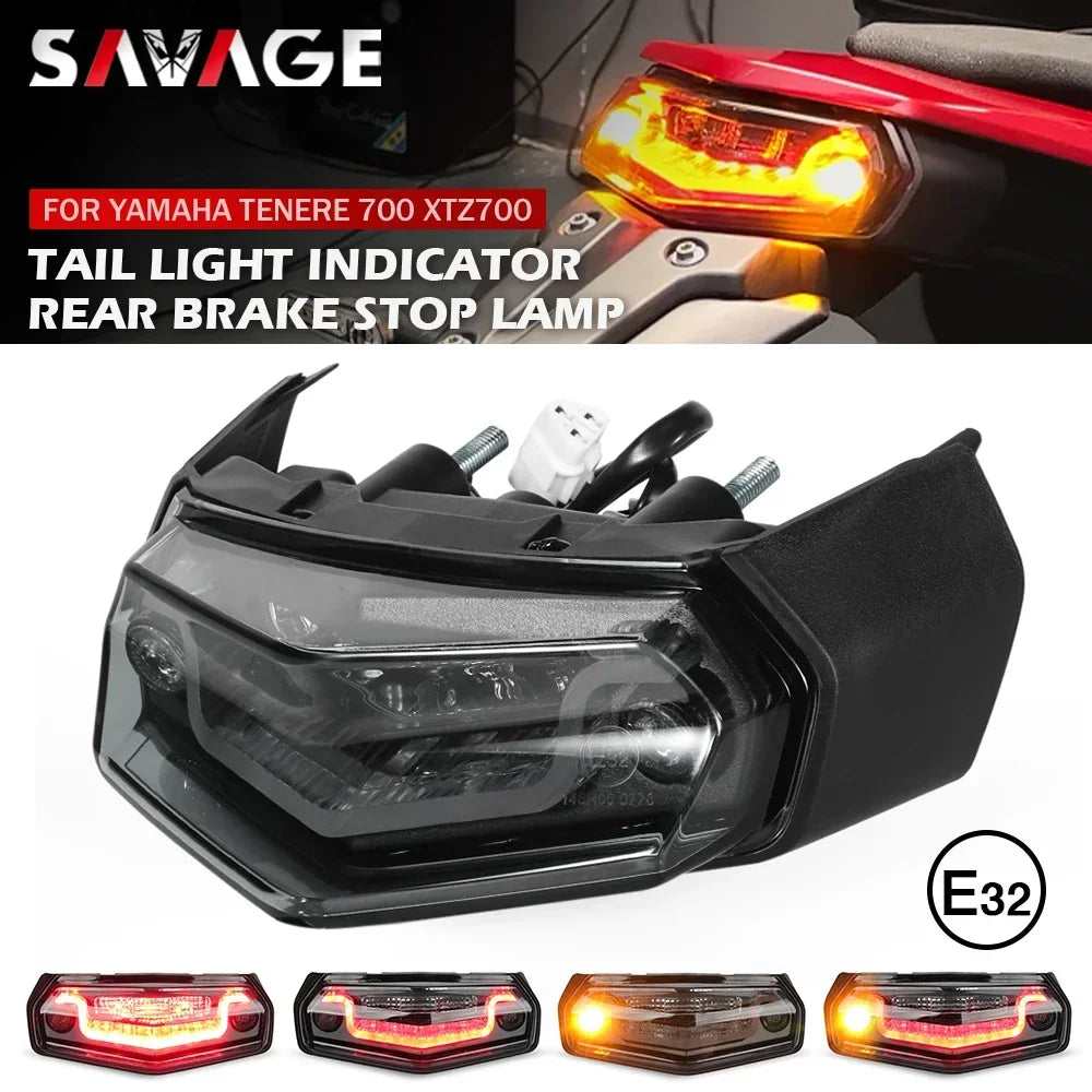 Tenere 700/Rally Motorcycle LED Tail Light For YAMAHA XTZ700 World Raid T7 Rear Brake Stop Lamp Integrated Turn Signal Flasher