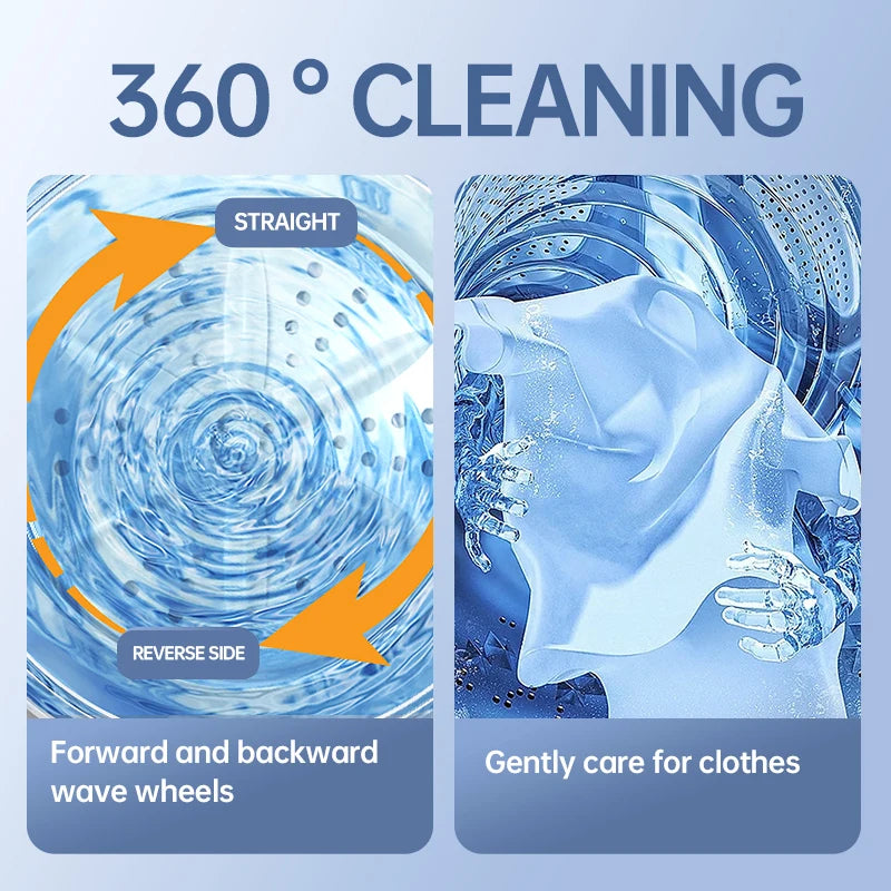 Tidesmit 1.5L mini wireless portable washing machine for underwear and socks with integrated LED laundry bucket