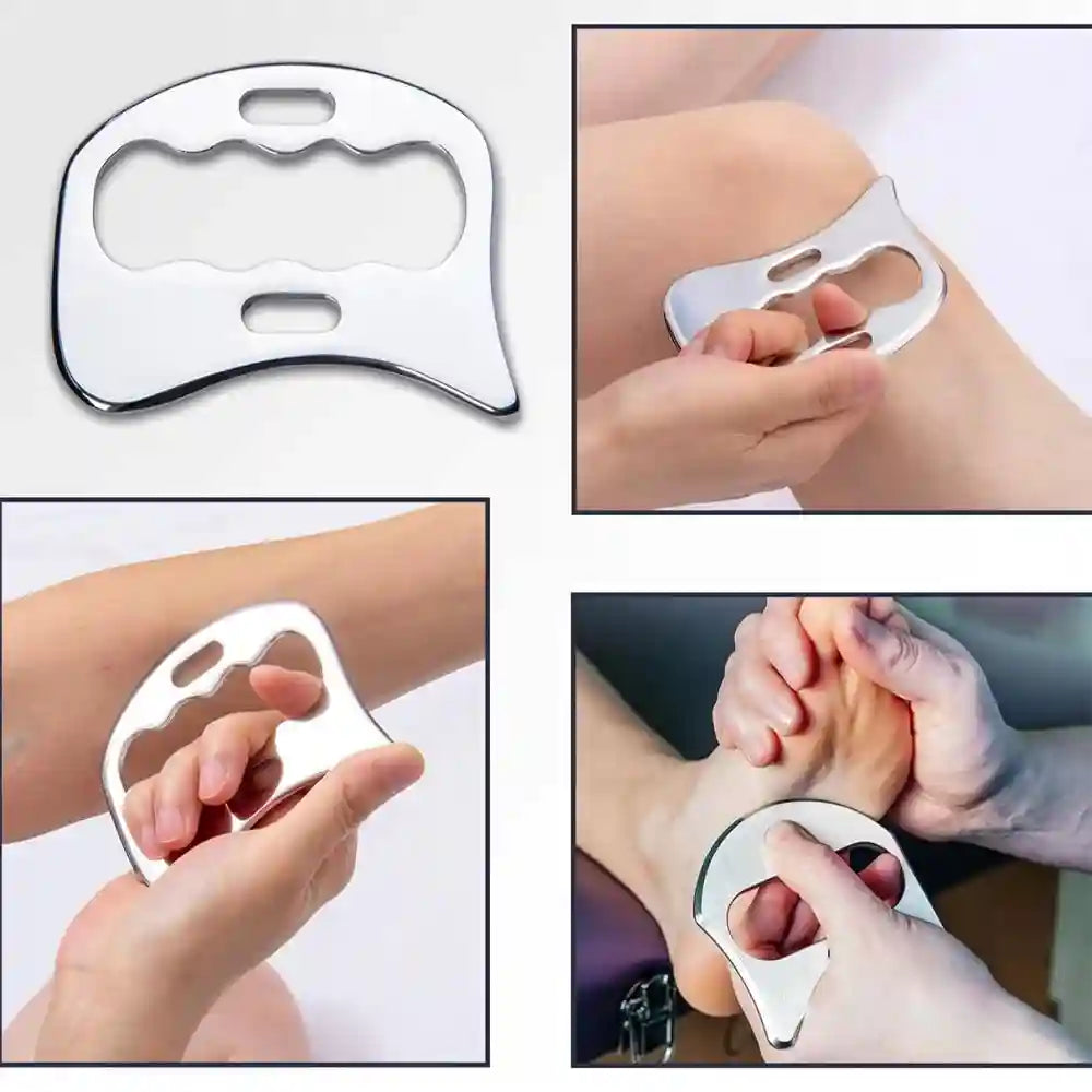 Stainless Steel Gua Sha Set - 3-Piece Muscle Relief & Scraper Tool Eye Massage Instrument Tidesmit