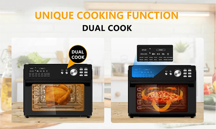 Factory Price 30L Smart Dual Cook Air Fryer Oven Electric Square Shape Oil-Free Roast Chicken Roast Turkey Toast Without Oil