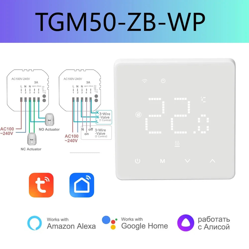 Beok Zigbee Floor Heating Thermostat  Tuya Programmable Smart Home Thermoregulator with Alexa Google Home Alice