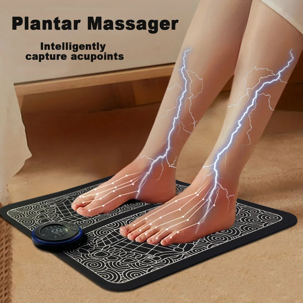 Electric Foot Massage Mat | 8 Modes & 19 Levels | Black Tidesmit Body Shaping Massage Equipment Tidesmit