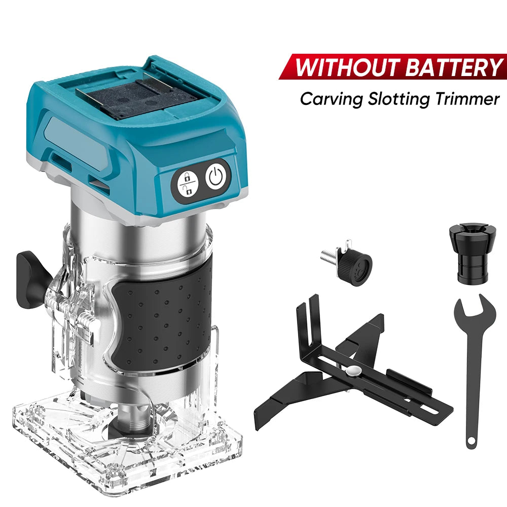 Brushless Wood Router Wood Trimmer Machine Electric Hand Trimmer Carpentry Tool Woodworking Trimming for Makita 18V Battery