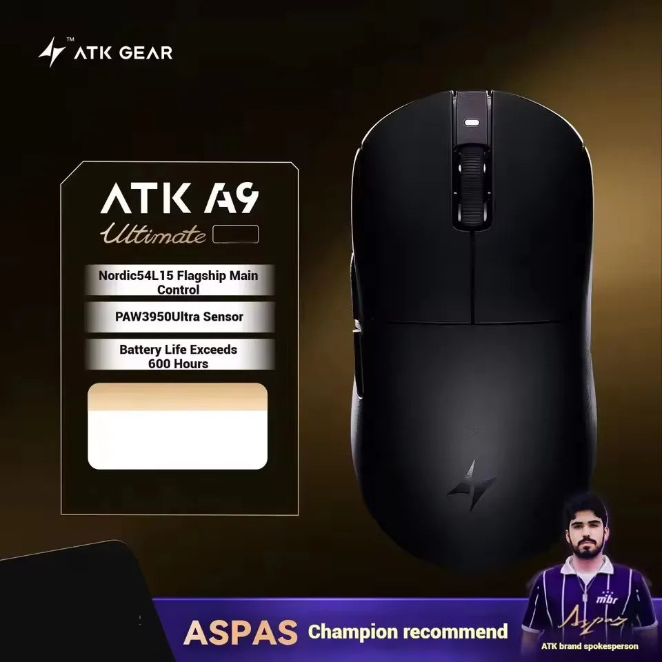 ATK A9 PLUS ULTRA Series Mouse Dual 8K Wireless Mouse Bluetooth Lightweight PAW3950 Ultra Nordic52840 E-sports Mice Gift