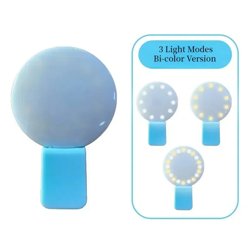 LED Selfie Ring Light – Adjustable Phone Lamp for Content Creation Bi-color-Blue Tidesmit