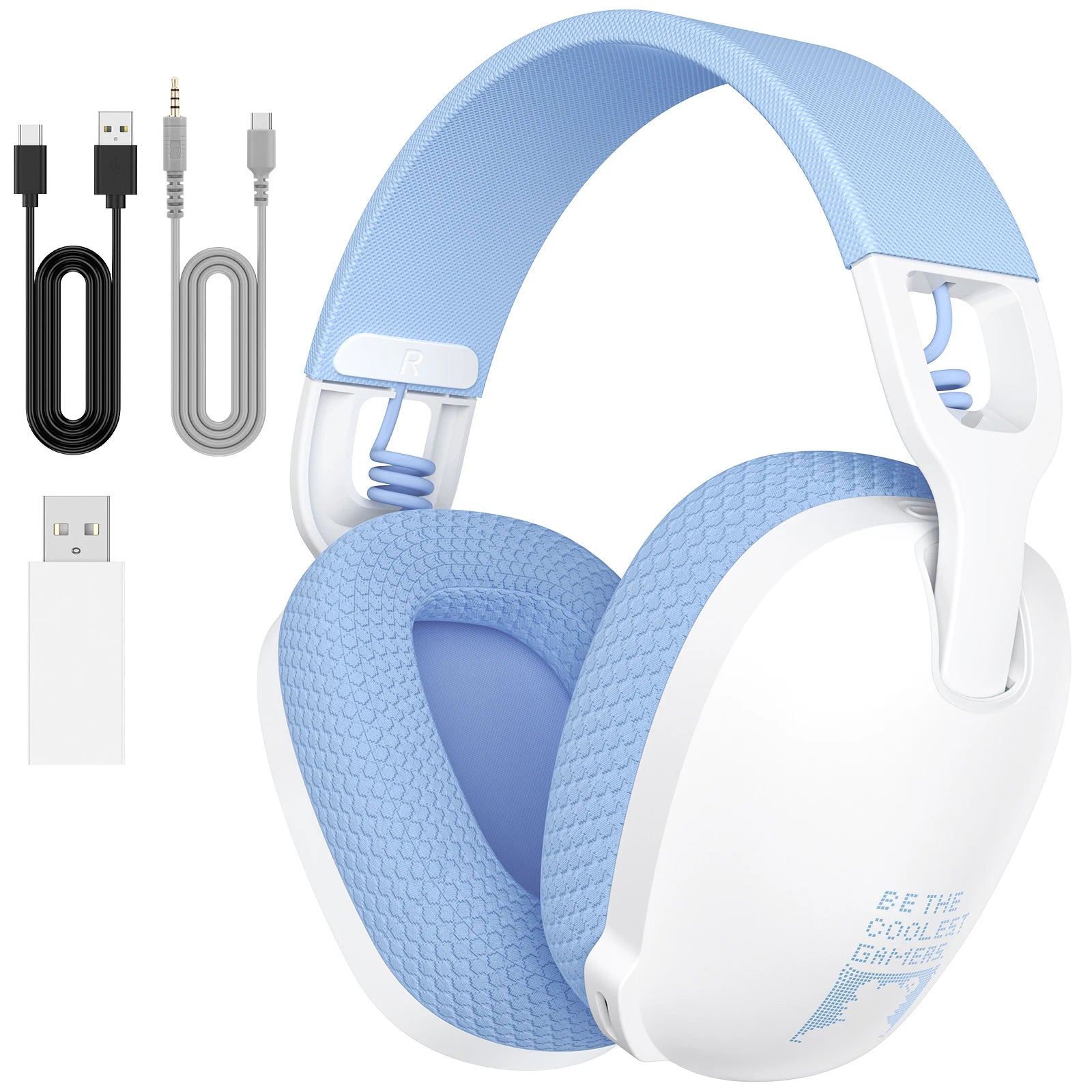 Wireless Gaming Headset with Active Noise Canceling - White Tidesmit B2 White Tidesmit