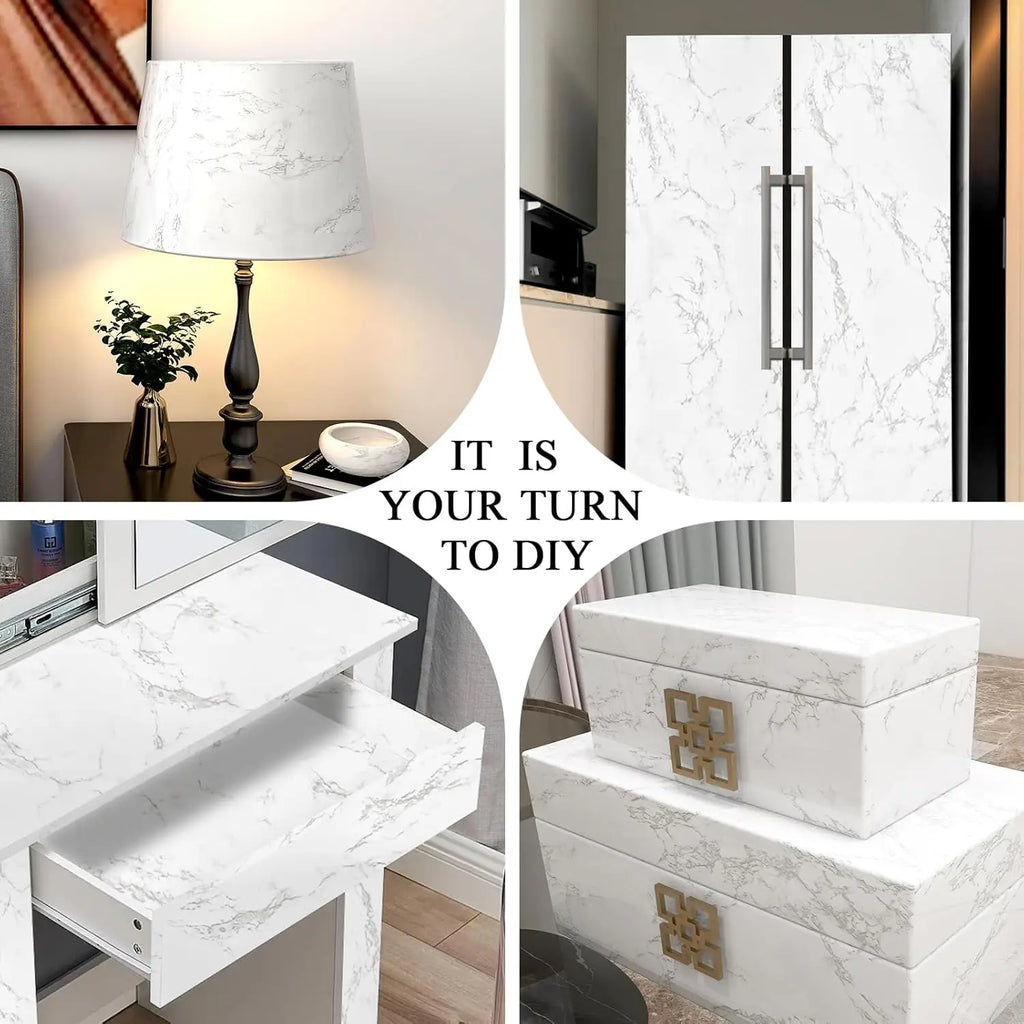 55cm Marble Vinyl Self Adhesive Wallpaper Waterproof Contact Paper PVC Wall Stickers for Kitchen Livingroom Home Decorative Film