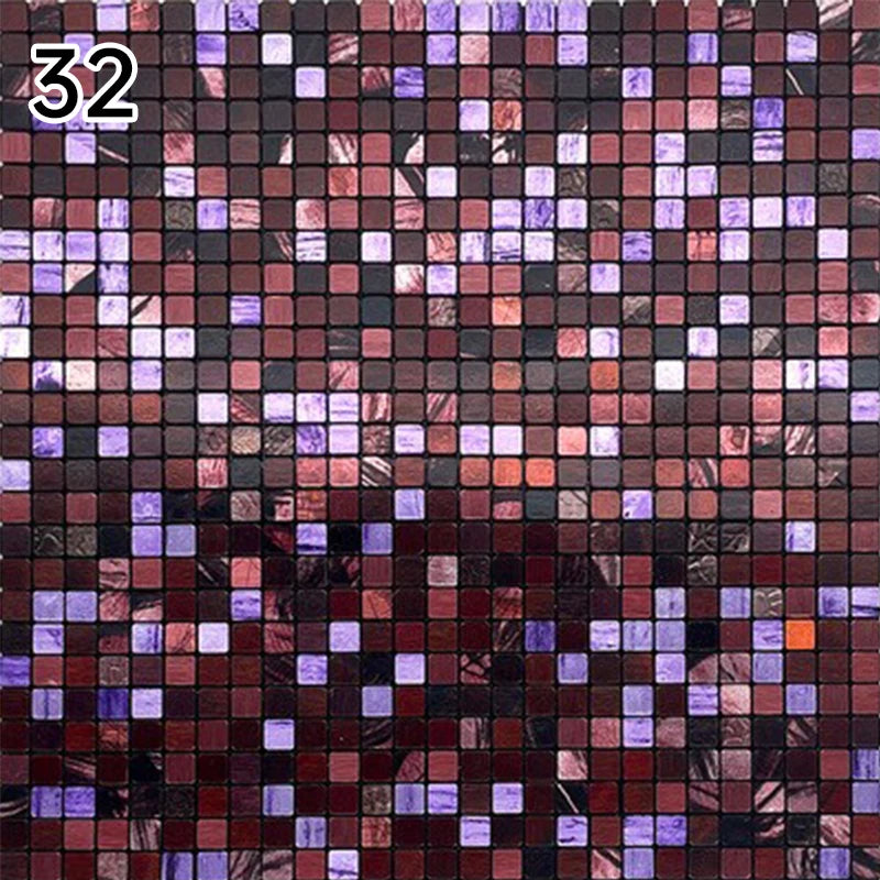 30X30Cm Self Adhesive Mosaic Wall Decal Waterproof Kitchen Bathroom Wallpaper Wall Stickers Small Lattice Crystal Sticker Tile