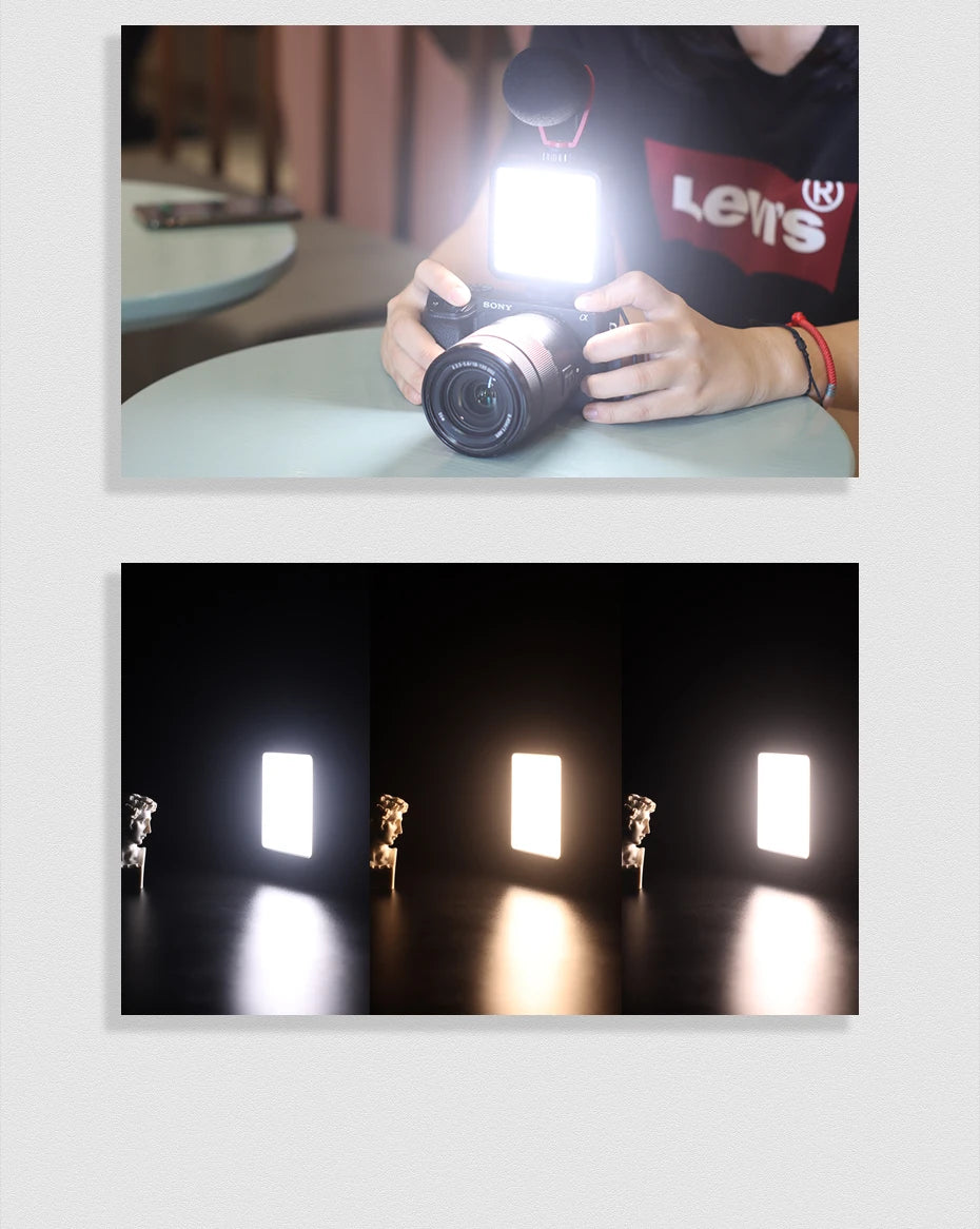 LED Video Light Dimmable Vlog Panel | 3200-5600K Adjustable Color Tidesmit