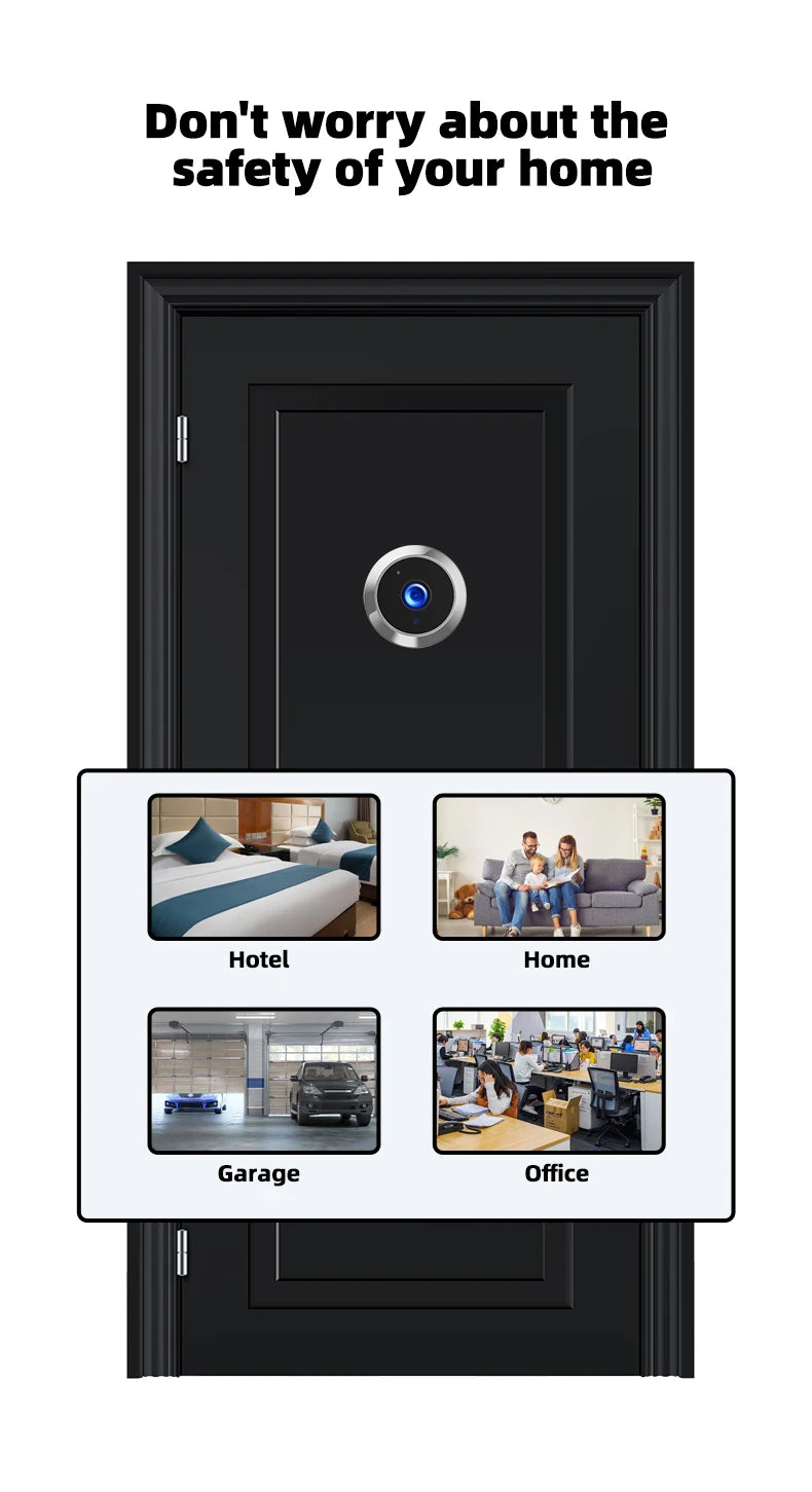 Danmini 4.3'' Electric Peephole 1MP 120° Wide-angle Security Camera Photograph Digital Cat Eye Doorbell Night Vision Door Viewer