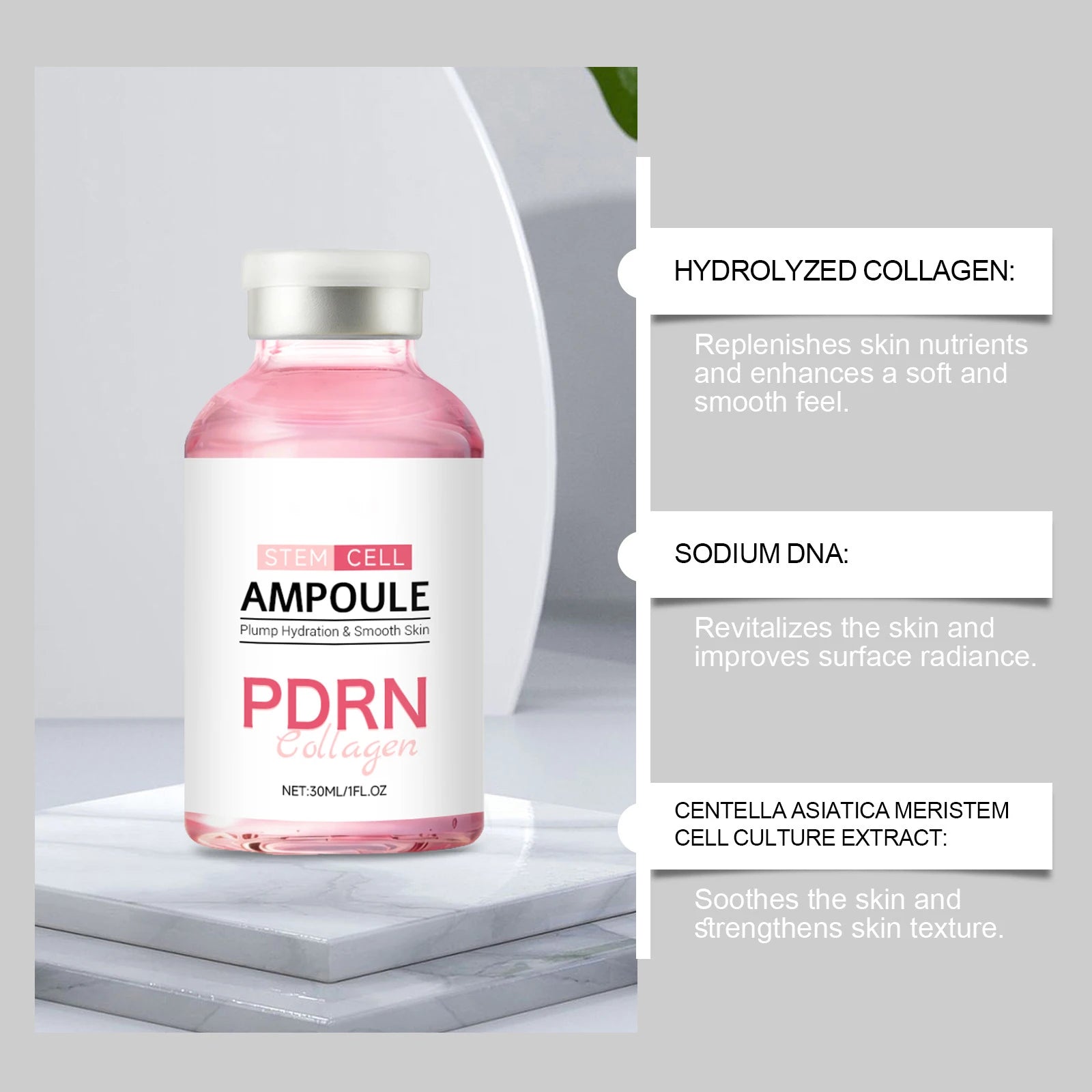 PDRN Salmon DNA Serum Ampoule Advanced Skincare Deep Repair Renew Skin Brighten Tone Strengthen Barrier Firming Facial Essence