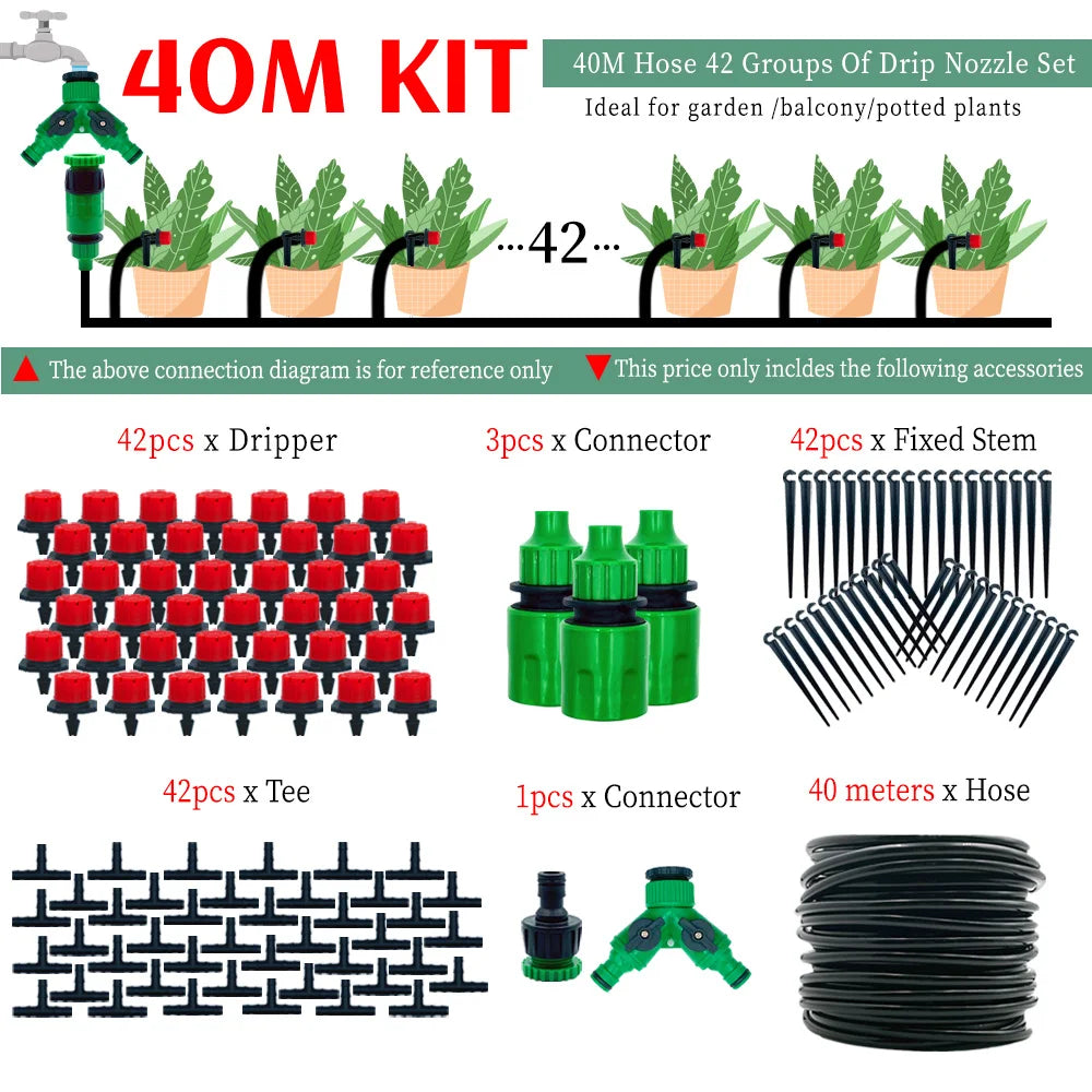 OASIS 50M-5M DIY Drip Irrigation System Automatic Watering Garden Hose Micro Drip Watering Kits with Adjustable Drippers