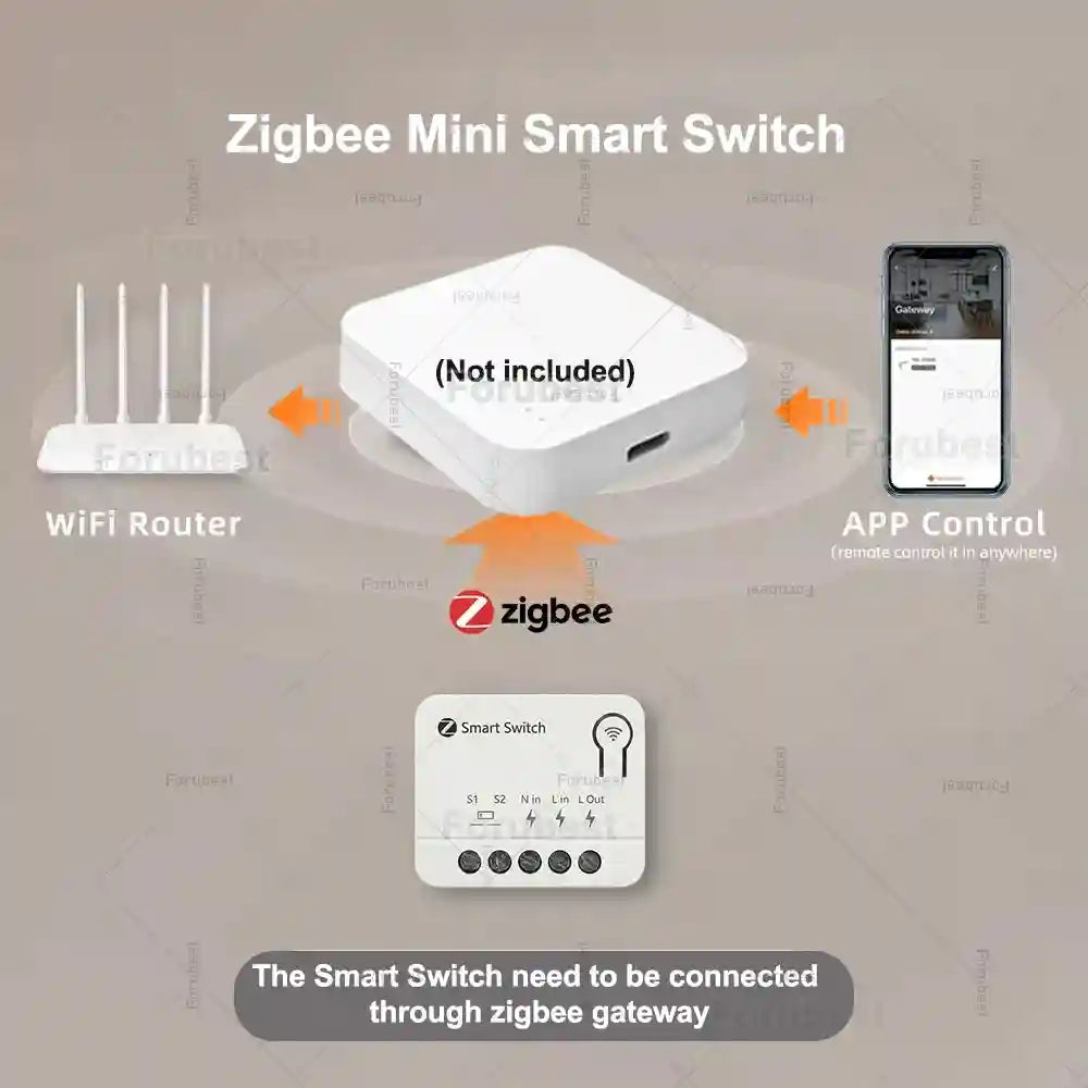 Zigbee Smart Switch Module 10A Remote Timer Relay for Smart Home Tidesmit