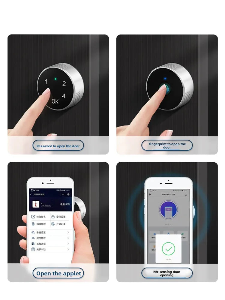 KOB Smart Cabinet Cam Lock - Remote Unlock Fingerprint Password Lock for Office Desk File Metal Cabinet Drawer