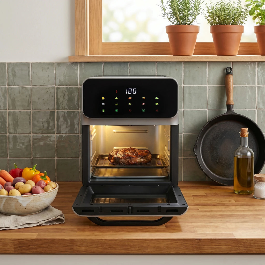 Air Fryer 10L 2.64Gal, Hot Air Fryer with Viewing Window & Touchscreen, 1350W 176-392°F for Family Meals