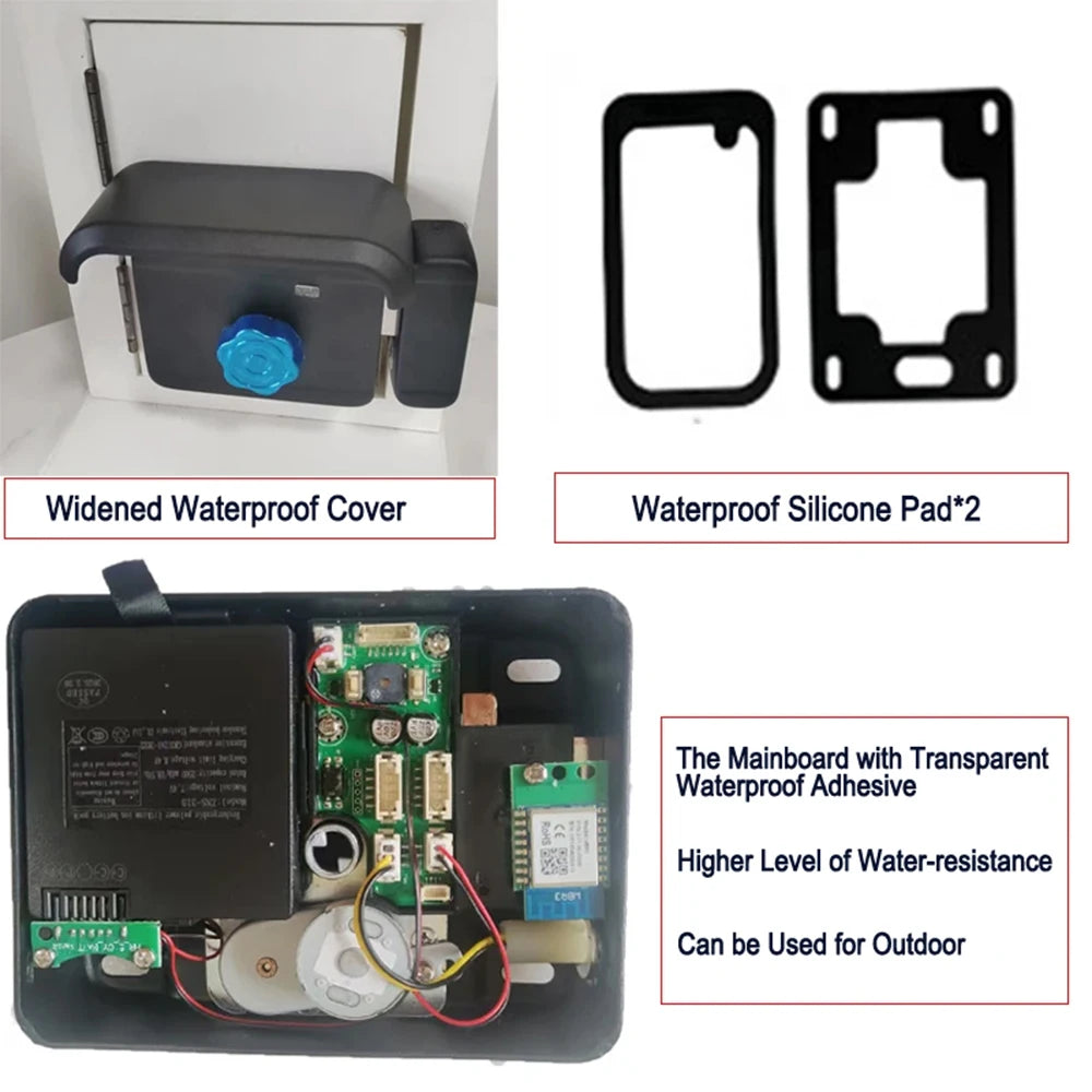 Outdoor Gate Waterproof Smart Tuya Wifi Lock 3D Face Recognition Digital Code Keyless App Remote Biometric Fingerprint Rim Lock