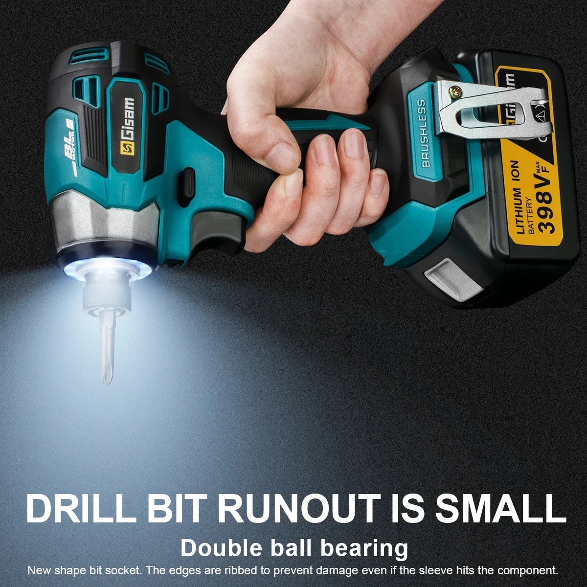 688N.m 1/4'' Brushless Electric Screwdriver Cordless Screwdriver Electric Drill Impact Driver Kit for Makita 18V Battery Pin