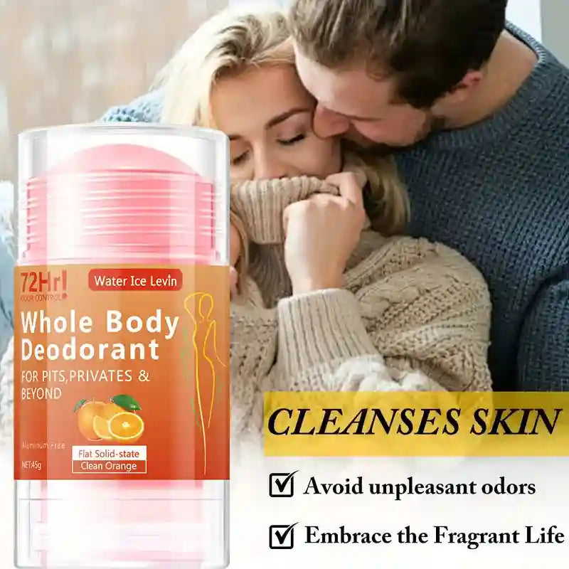 Tidesmit 45g aluminum-free full-body deodorant stick with orange extract for long-lasting freshness and moisture.