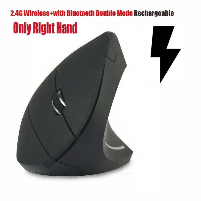 Left Right Hand Vertical Mouse Ergonomic Wireless with Bluetooth Double Mode Mouse Computer PC Mice Rechargeable Gaming Mouse