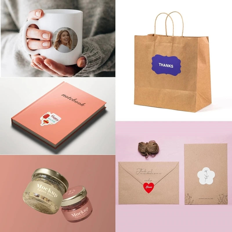 500PCS Custom Stickers and Customized Logo Wedding Birthday Gift Box Stickers Design Your Own Stickers Personalize Stickers