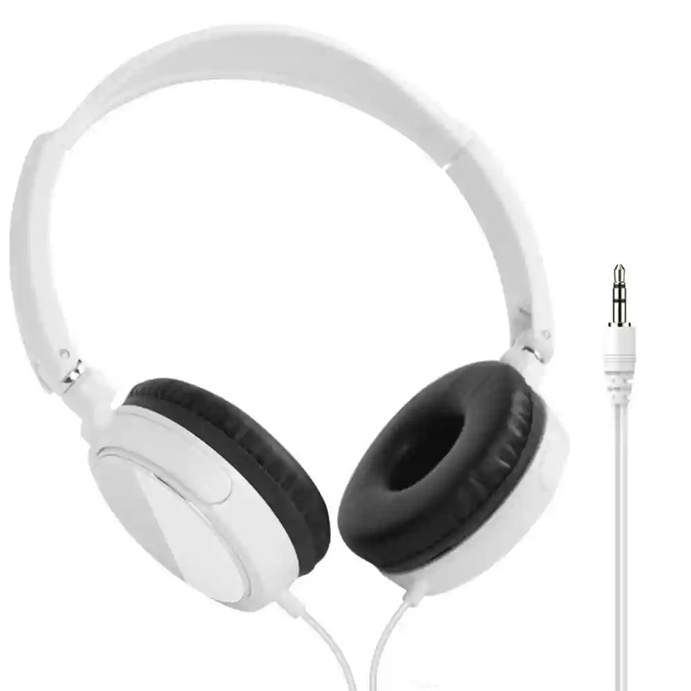 Noise Cancelling Wired Over-Ear Headphones with Mic - Tidesmit WHITE Tidesmit